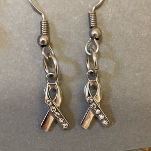 Cancer awareness ear rings
